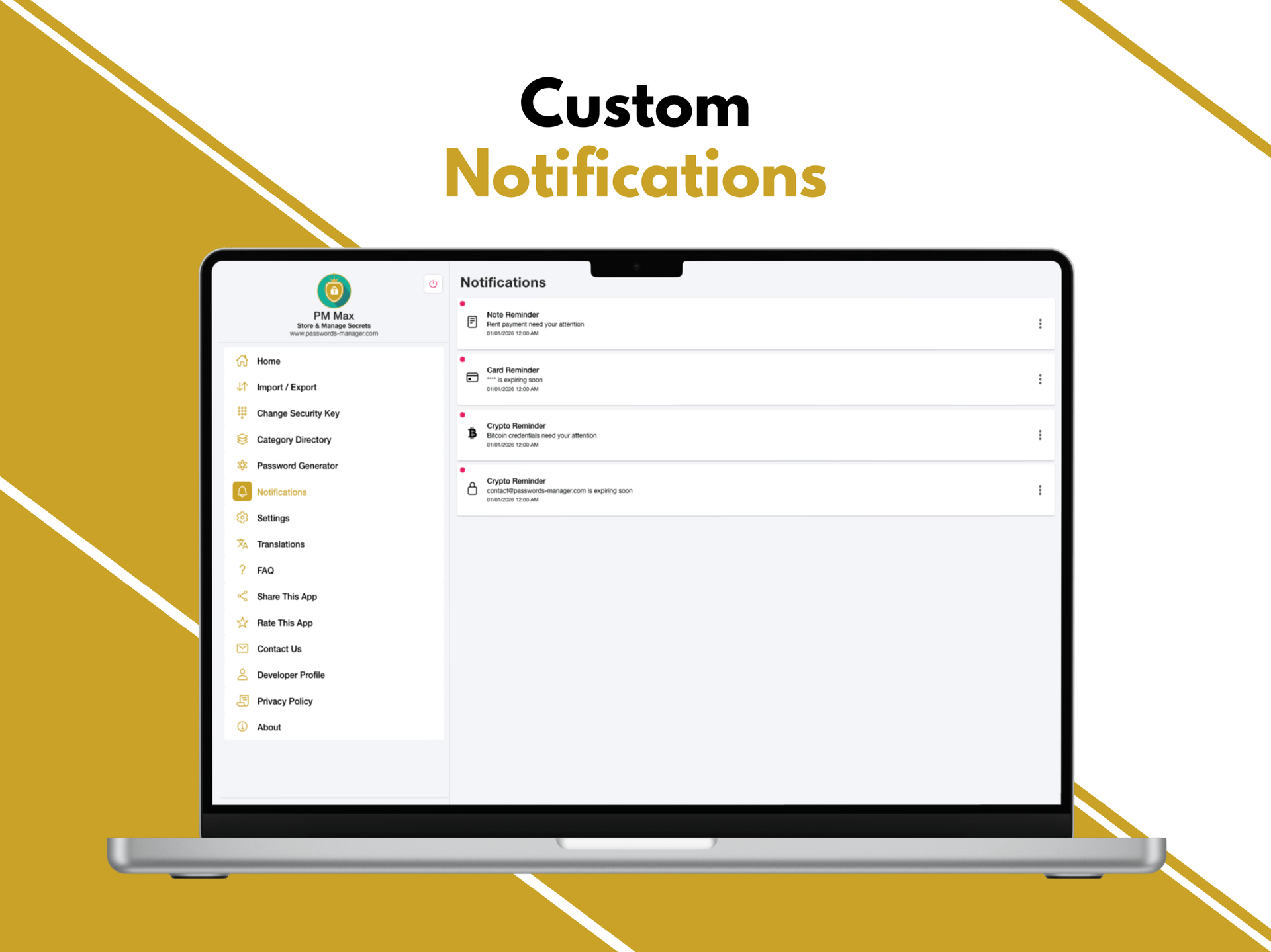 PM Max - Custom notifications